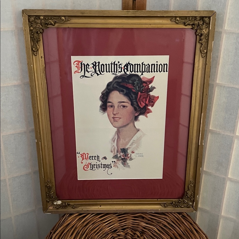 Antique 1920’s Christmas Magazine Framed Art